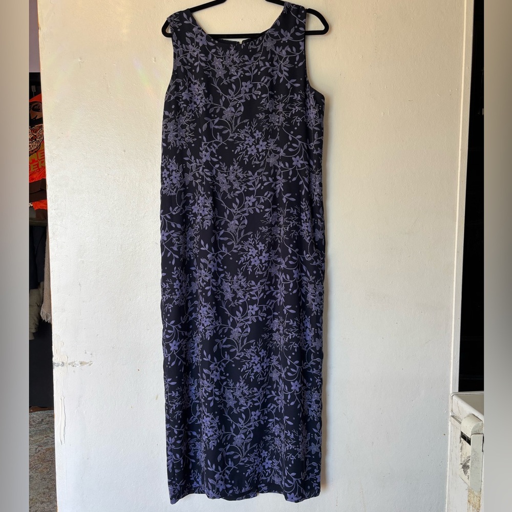 Casual Corner Black and Purple Maxi Dress